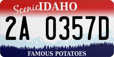 ID license plate 2A0357D