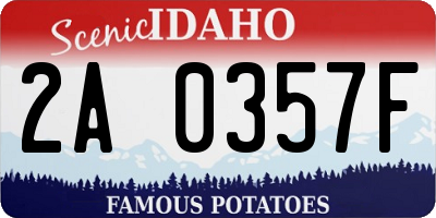 ID license plate 2A0357F