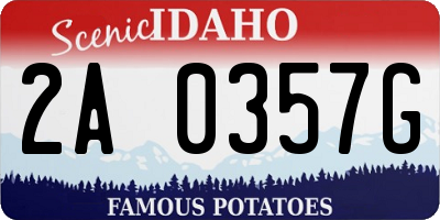ID license plate 2A0357G