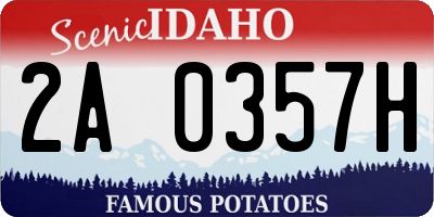 ID license plate 2A0357H