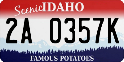ID license plate 2A0357K