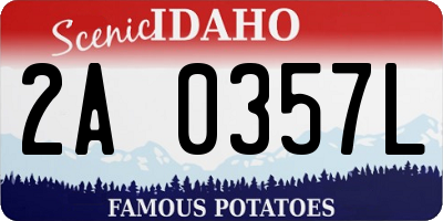 ID license plate 2A0357L