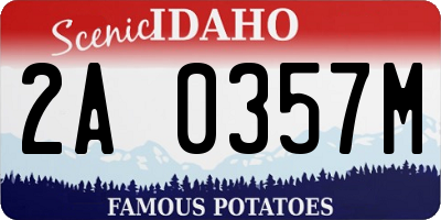 ID license plate 2A0357M