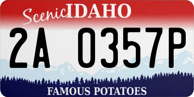 ID license plate 2A0357P