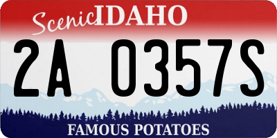 ID license plate 2A0357S
