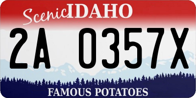 ID license plate 2A0357X
