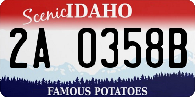 ID license plate 2A0358B