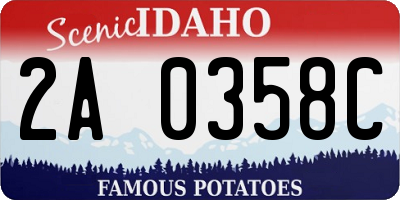 ID license plate 2A0358C