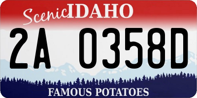 ID license plate 2A0358D