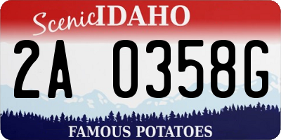 ID license plate 2A0358G
