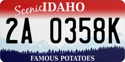 ID license plate 2A0358K