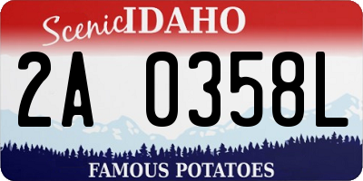 ID license plate 2A0358L