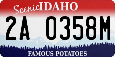 ID license plate 2A0358M