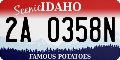 ID license plate 2A0358N