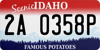 ID license plate 2A0358P