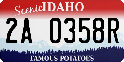 ID license plate 2A0358R