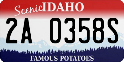 ID license plate 2A0358S