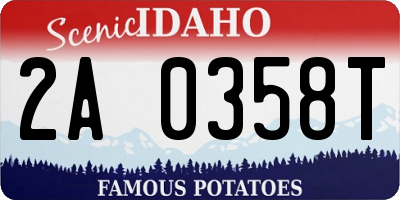 ID license plate 2A0358T