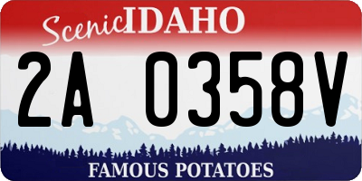 ID license plate 2A0358V
