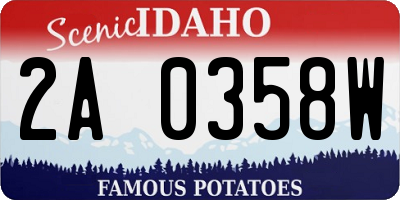 ID license plate 2A0358W