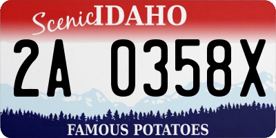 ID license plate 2A0358X