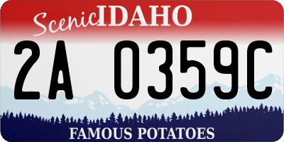 ID license plate 2A0359C