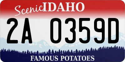 ID license plate 2A0359D
