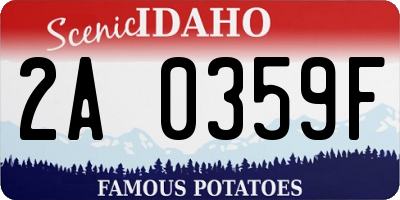 ID license plate 2A0359F