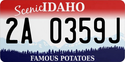 ID license plate 2A0359J