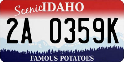 ID license plate 2A0359K