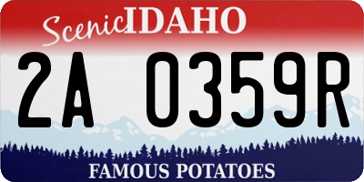 ID license plate 2A0359R