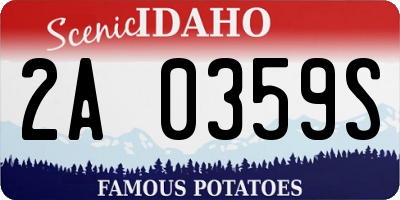 ID license plate 2A0359S