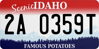 ID license plate 2A0359T