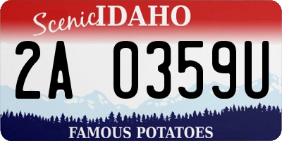 ID license plate 2A0359U