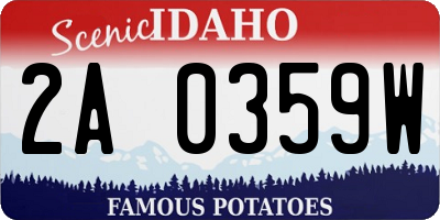ID license plate 2A0359W