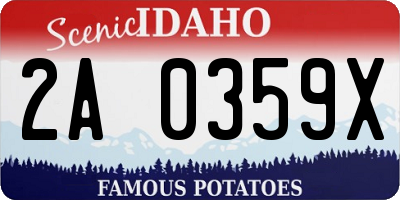 ID license plate 2A0359X