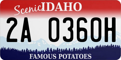 ID license plate 2A0360H