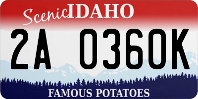 ID license plate 2A0360K