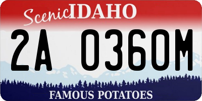 ID license plate 2A0360M