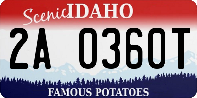 ID license plate 2A0360T