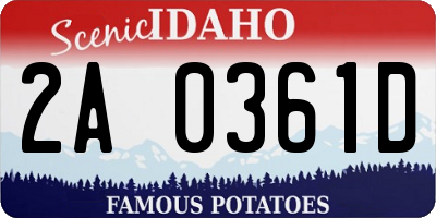 ID license plate 2A0361D