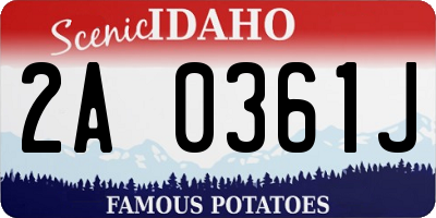 ID license plate 2A0361J