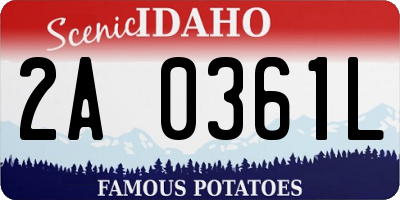 ID license plate 2A0361L