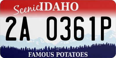 ID license plate 2A0361P