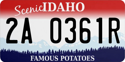 ID license plate 2A0361R