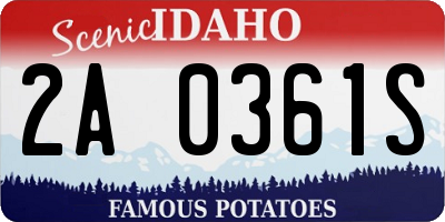 ID license plate 2A0361S
