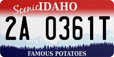 ID license plate 2A0361T
