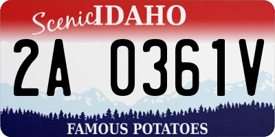ID license plate 2A0361V