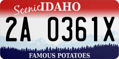 ID license plate 2A0361X