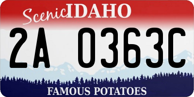ID license plate 2A0363C